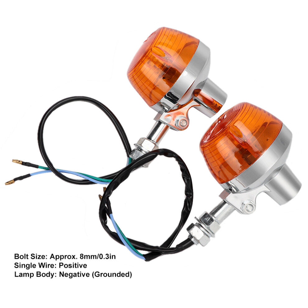 2Pcs Motorcycle Turn Signal Indicator Flasher Marker Lamp Tail Light/Amber 6941324846971