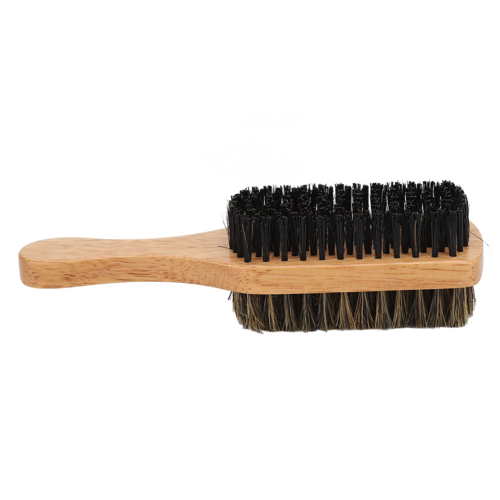 Double Sided Beard Brush Imitation Bristles Brush with Rubber Wood Handle for Men