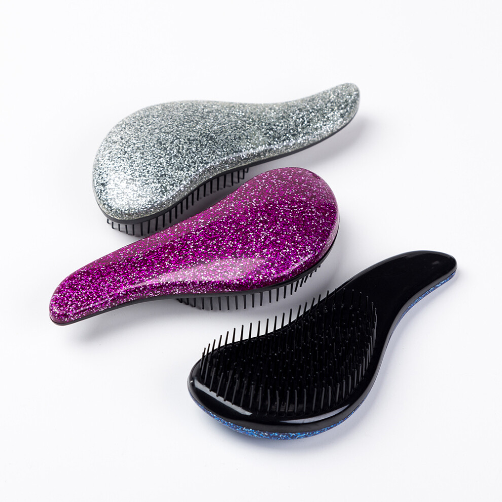 Anti Static Hair Brush Sparkling Static Free Detangling Brush Massage Comb Hair Styling Tool for All Hair Types Pink