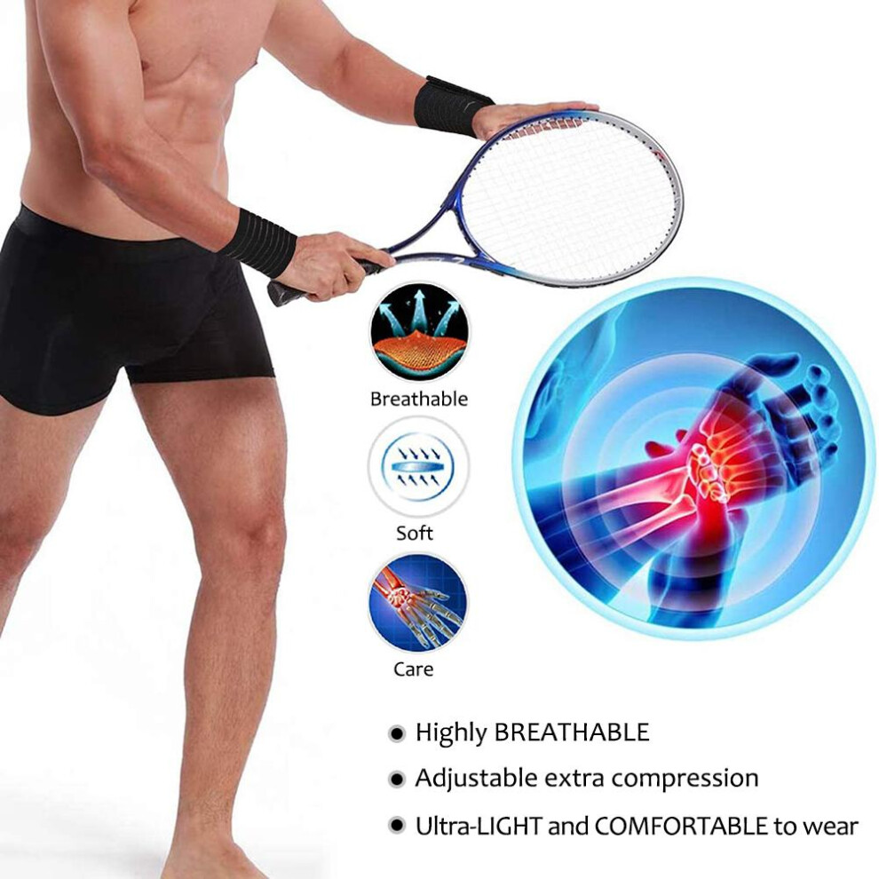 2 Pcs Wrist Brace Wrist Wraps for Men and Women Hand Support Bands Wristband for Weightlifting  Tennis Fitness