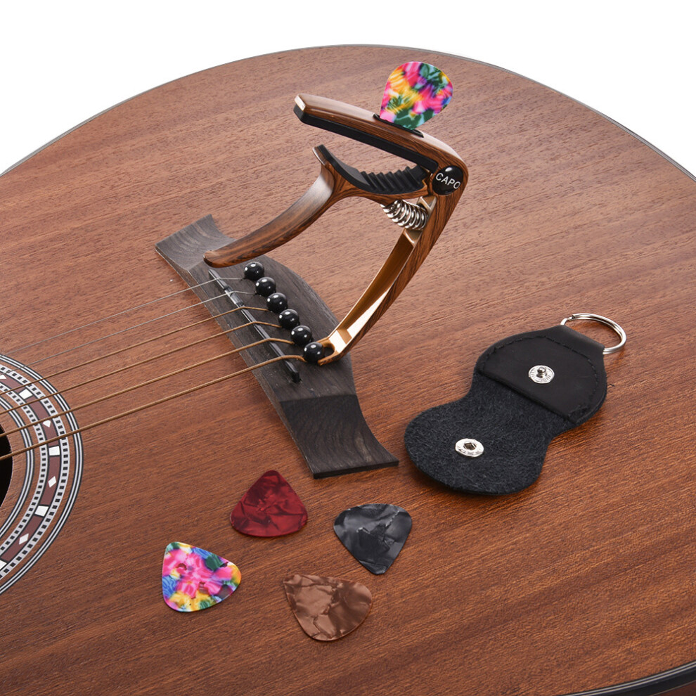 Grain Guitar Capo With Pick Holder And Picks For Electric Guitars Ukulele Accessories