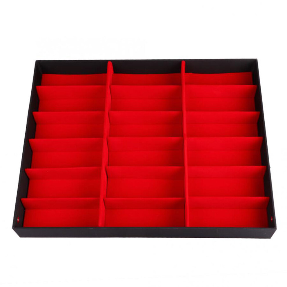 18 Grids PU Leather Eyeglass Glass Display Storage Cases Folding Cover Sunglasses Box Organizer Holder