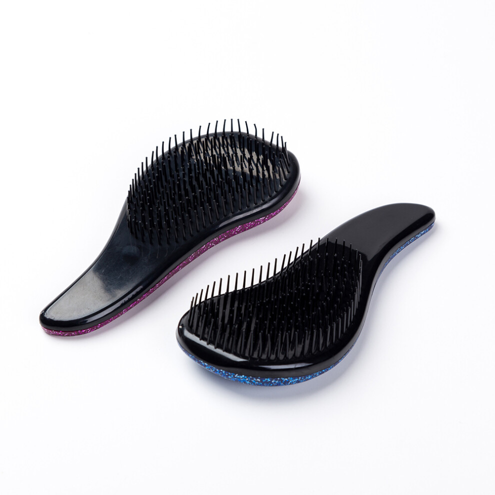Anti Static Hair Brush Sparkling Static Free Detangling Brush Massage Comb Hair Styling Tool for All Hair Types Silver