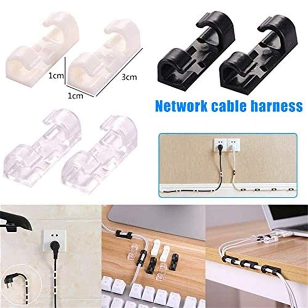 40Pcs Finisher Wire Clamps Self Adhesive Cable Organizer Cord Holder Wire Organizer Cable Clips For Car Office And Home Cable Management 9301324855354