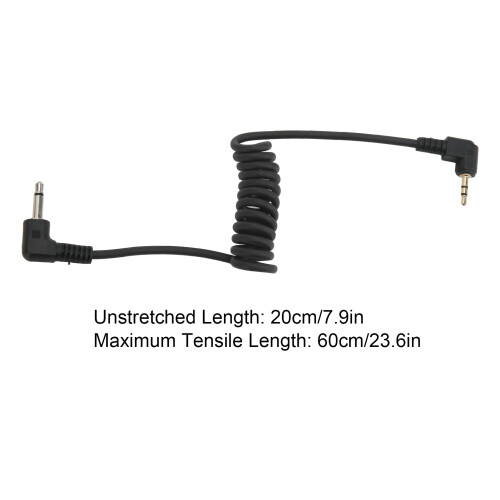 Camera Shutter Cord 2.5mm to 3.5mm Gold Plated Joint Plastic Elastic Flash Trigger Shutter Release Cable for Shooting 2