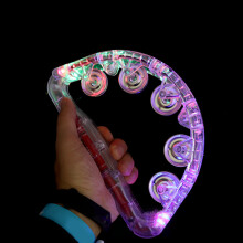 2PCS LED Musical Tambourine Flashing Tambourines Hand Percussion Instrument