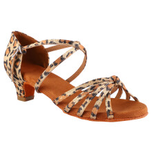 Soft Comfortable Latin Shoes Fashion Dance Shoe for Children Girl Leopard Print 32