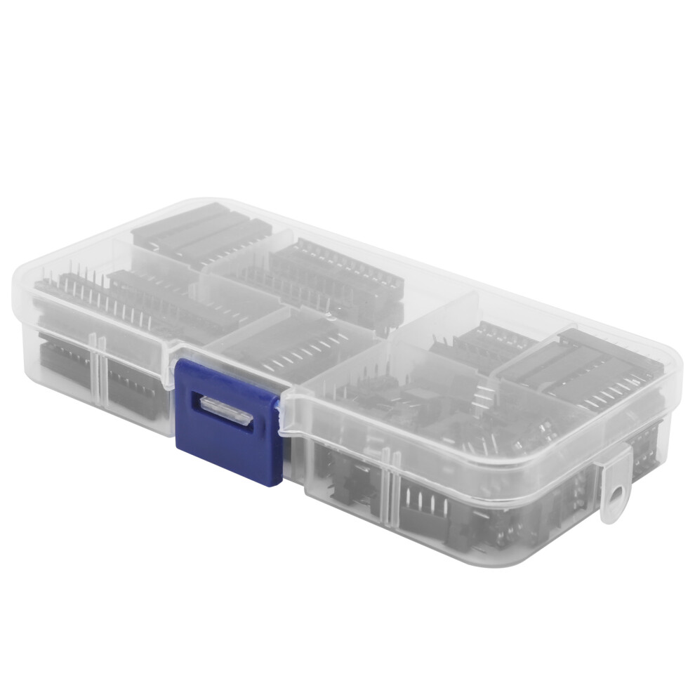 66Pcs Ic Chip Socket Flat Pin Dip Integrated Circuit Components Assortment Kit 2.54Mm 8451324858853