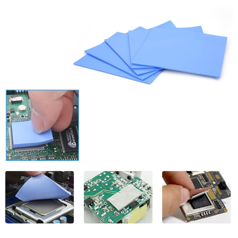 5 Pcs Silicone Thermal Conductivity Sheet Cpu Gpu Heat Conduction Pad 100X100x1.5mm 6911324859943