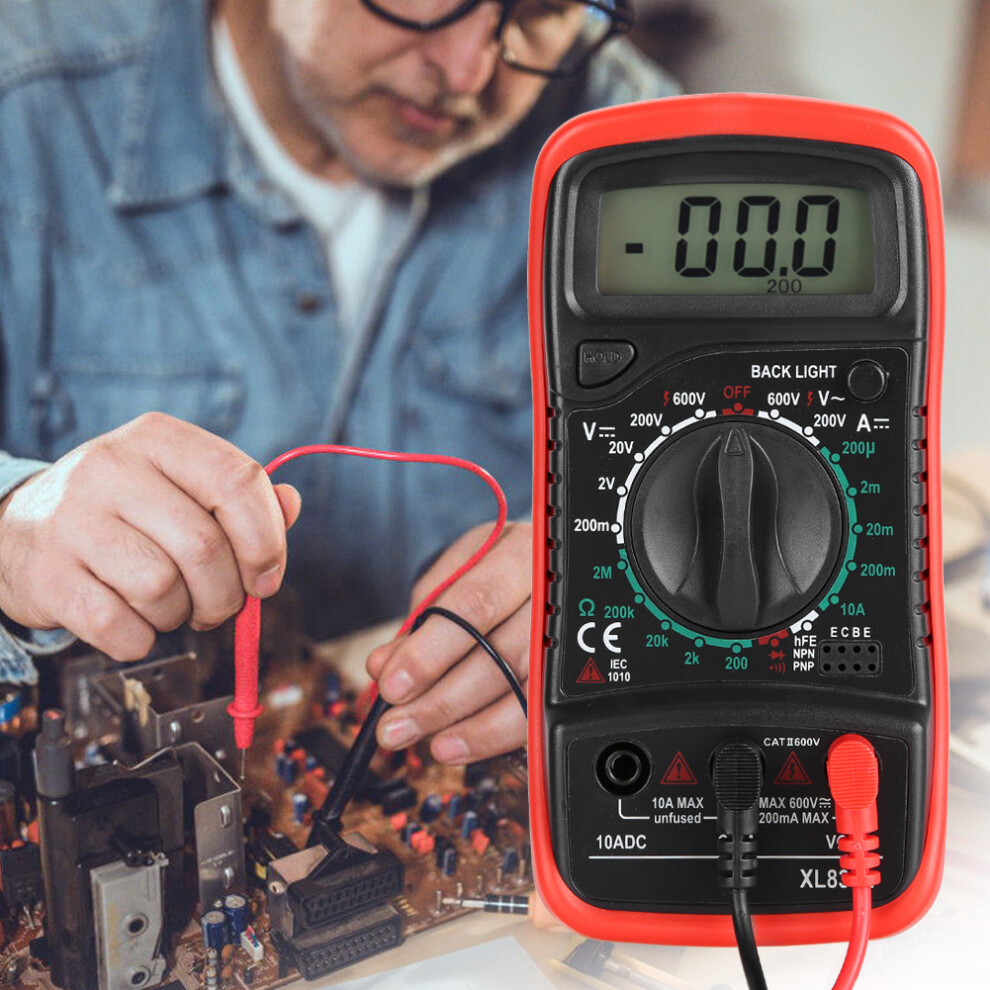 Xl830l Handheld Lcd Digital Multimeter Voltmeter Ammeter Ohmmeter Current Voltage Testerxl830l Red 4261324860787