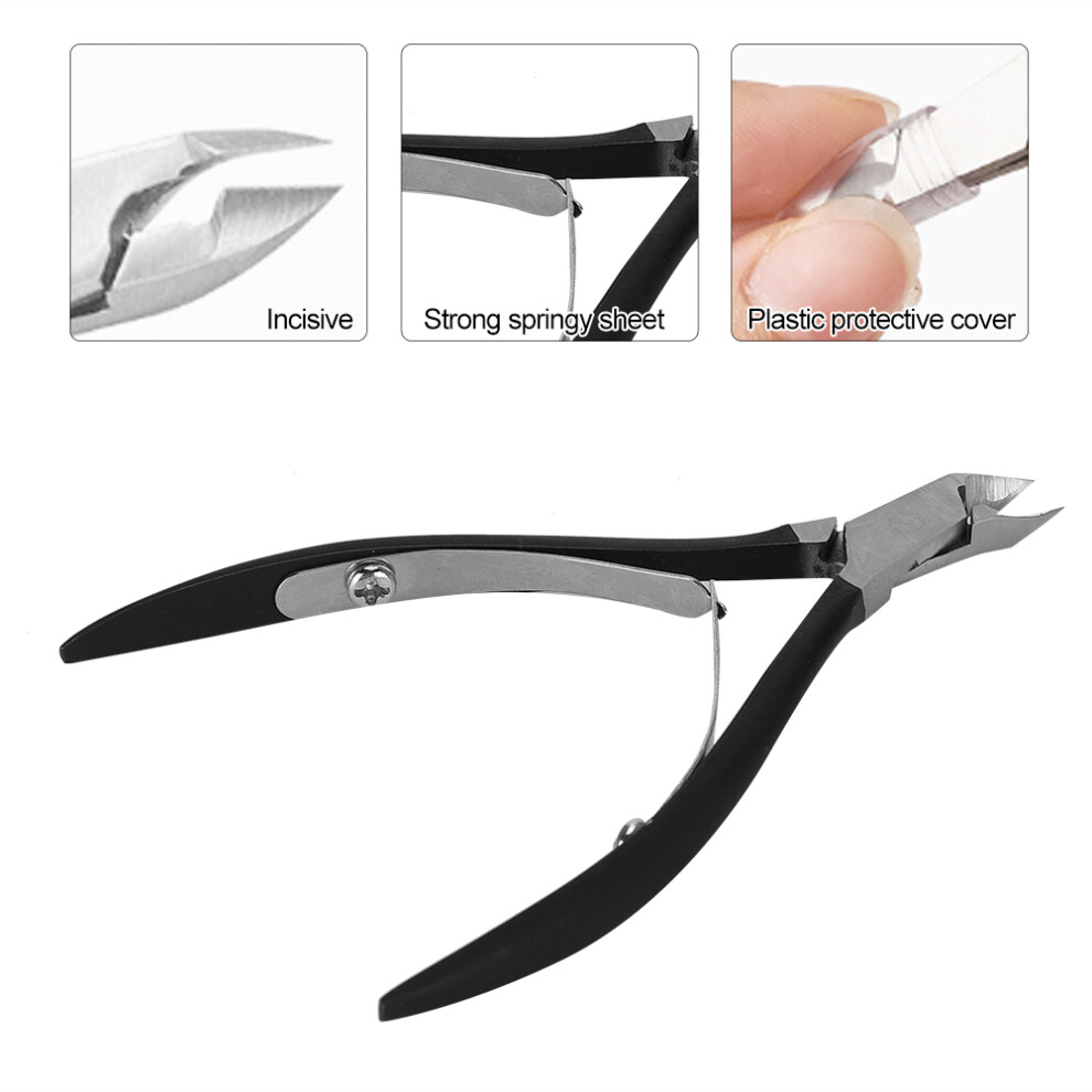 Stainless Steel Nail Dead Skin Scissors Calluses Hangnail Remover Nail Trimmer Clipper Manicure ToolBlack