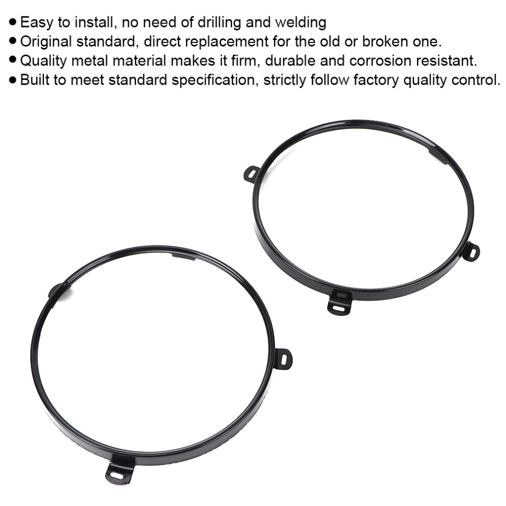 2Pcs 7In Headlight Mounting Bracket Ring Lamp Holder Fits For Jeep Wrangler Tj 07-18 7621324863916