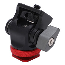 Field Monitor Holder with Hot Shoe Swivel 360 Knob 1/4in Screw Universal Camera Monitor Mount Red
