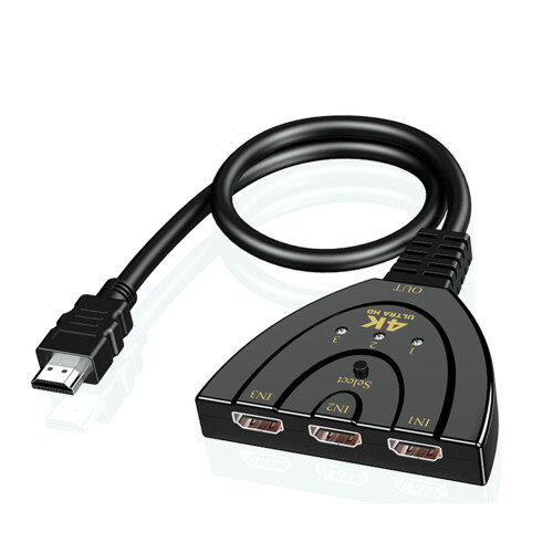 HD-Multimedia-Schnittstelle Umschalter Mini 3in1 4K Schwarz 1