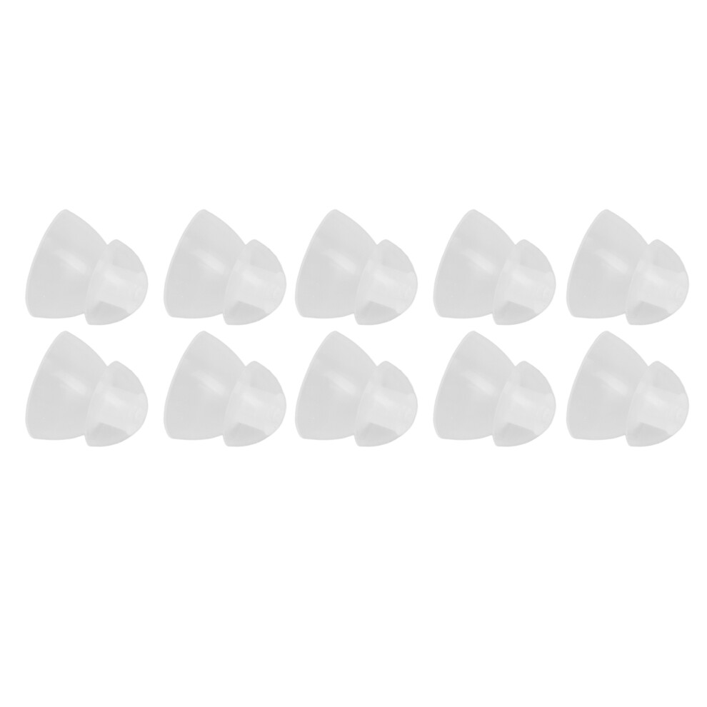 10 Pcs Hearing Amplifier Ear Tips Transparent Double Layer Closed Anti Static Soft Silicone Earplug Domes L