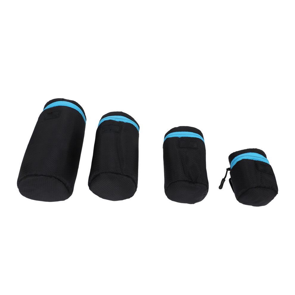 4Pcs Dslr Camera Lens Pouch Neoprene Waterproof Lens Bag Case With Zipper Metal Buckle 3521324867355
