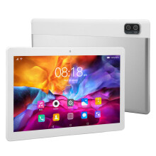 10.1in Tablet Silver 5G WiFi Calling for Android 12 6GB 128GB 1960x1080 Resolution MT6592 10 Cores Tablet 100‑240V UK Plug