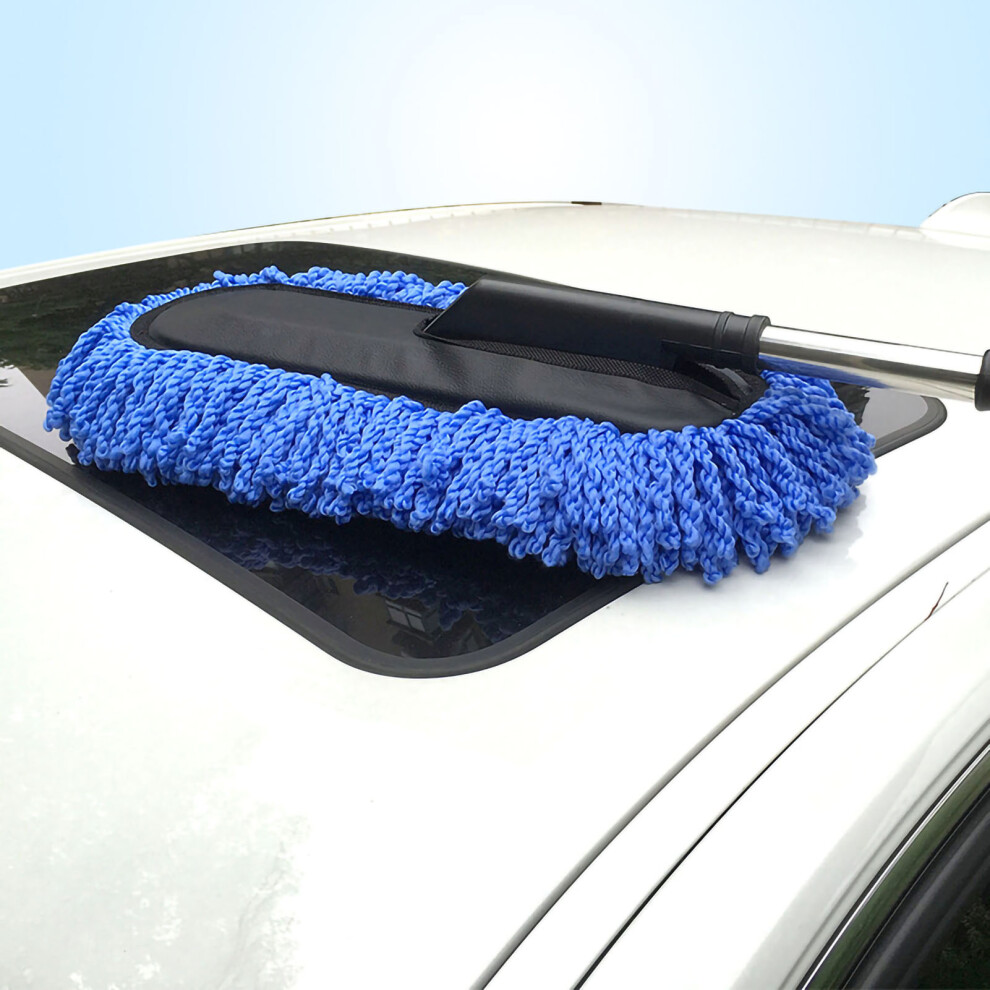 Car Wash Brush Microfiber Soft Scratch Free Multipurpose Cleaning Mop Duster For Car Maintenance Retractable Blue 9441324871142