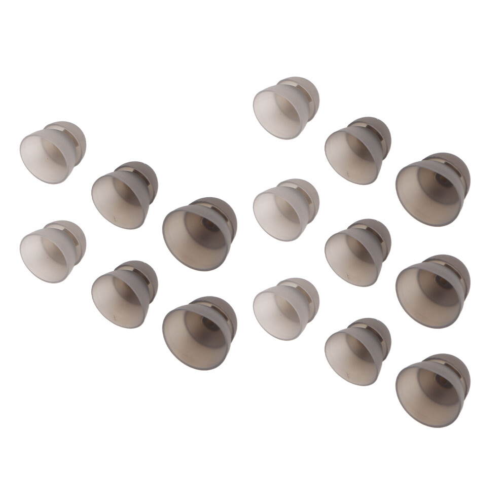15pcs Hearing Amplifier Ear Plugs 2 Layers Silicone Soft Round Shape Hearing Amplifier Earbud Plugs S M L Black