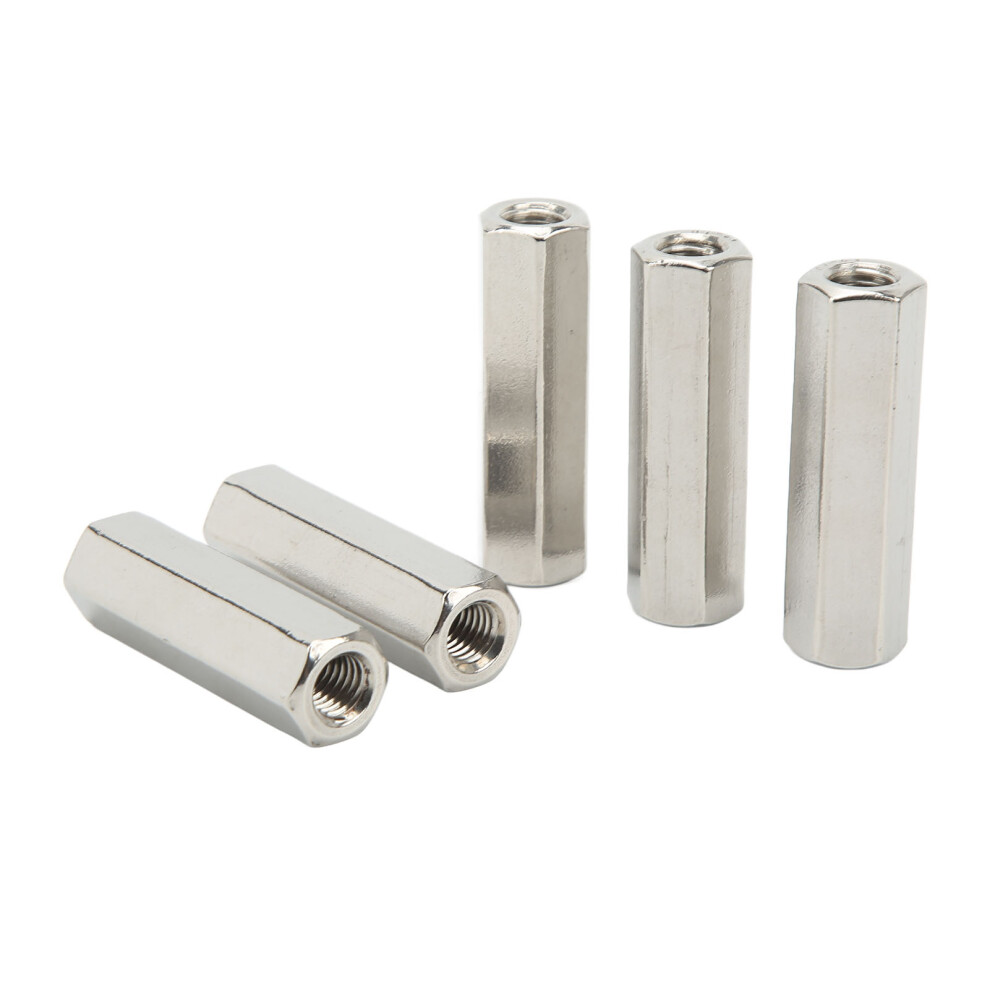 5Pcs Silver M10 Hex Coupling Nut Rustproof 6 Sides Stainless Steel Coupling Nut Kit For Maintenance 8141324871296