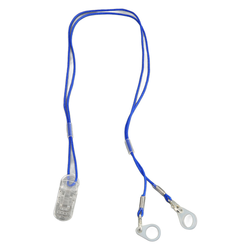 Blue Hearing Aid Holder Transparent Clip Rope Nylon Easy Fixing Hearing Aid Lanyard For Gardening Sports Binaural