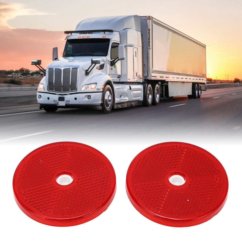 12Pcs Round Reflector Reflective Sticker Waterproof Signal Warning For Car Truck Trailer Rv Campervan Yacht Red 9331324874635