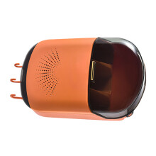 Wall Mounted Chopsticks Holder Dust Prevention 3 Compartments Large Capacity Draining Utensil Storage Box with Cover Orange
