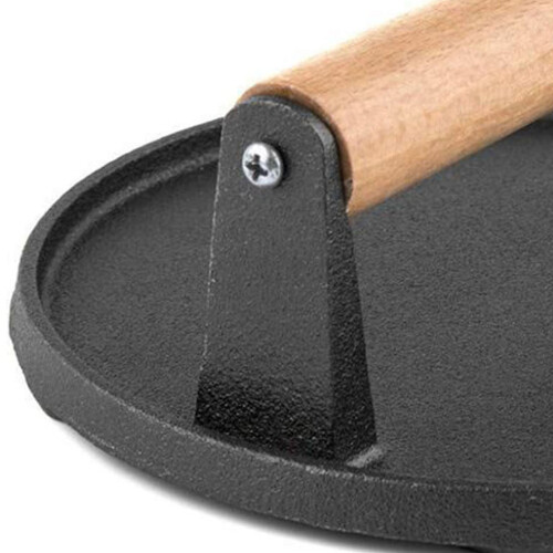 Squid-Press Pattie-Presse Metall runder Holzgriff 2