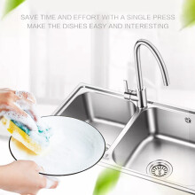 Dish Soap Dispenser Press Design Automatically Liquid Dispenser Box Sponge Holder Soap Dispenser for Home Kitchen Grey