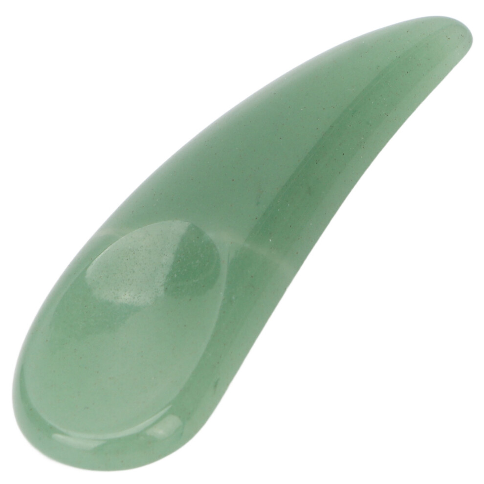 Cream/Green Curved Cosmetic Spatula Scoop Mini Gua Sha Jadestone Curved Makeup Eye Cosmetic Spatula