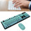 Wireless Keyboard and Mouse Combo 2.4G Wireless Mode Easy Operate Retro Punk Keyboard with 3 DPI Adjustable Gaming Mouse Mixed Color Blue 13