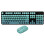 Wireless Keyboard and Mouse Combo 2.4G Wireless Mode Easy Operate Retro Punk Keyboard with 3 DPI Adjustable Gaming Mouse Mixed Color Blue 2