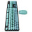 Wireless Keyboard and Mouse Combo 2.4G Wireless Mode Easy Operate Retro Punk Keyboard with 3 DPI Adjustable Gaming Mouse Mixed Color Blue 14