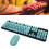 Wireless Keyboard and Mouse Combo 2.4G Wireless Mode Easy Operate Retro Punk Keyboard with 3 DPI Adjustable Gaming Mouse Mixed Color Blue 15