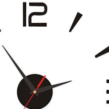 DIY Wall Clock 40cm Small Black Modern Simple European Style Silent Acrylic Frameless DIY 3D Wall Clock
