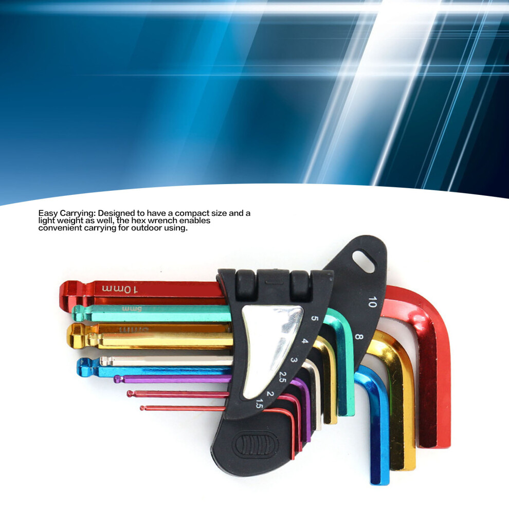 9Pcs Hex Wrench Star Key Ball End Metal Long Arm Metal Key Tool Set Kit For Repair Bh 205-Hm 8461324886039