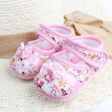 (pink, 12) 1 Pair Of Baby Shoes Baby Girl Soft Sole Bowknot Anti-slip Casual Shoes Toddler