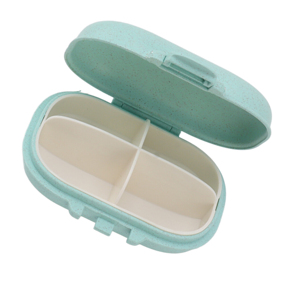 Medicine Organizer Portable Dividing Medicine Planner Box Snap Design Daily Medicine Holder Container Green