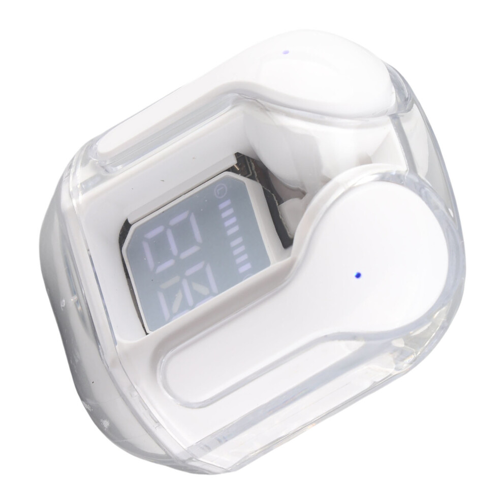 Wireless Bluetooth Earphones Noise Reduction Headphone Digital Display Rechargeable White 8471324895016