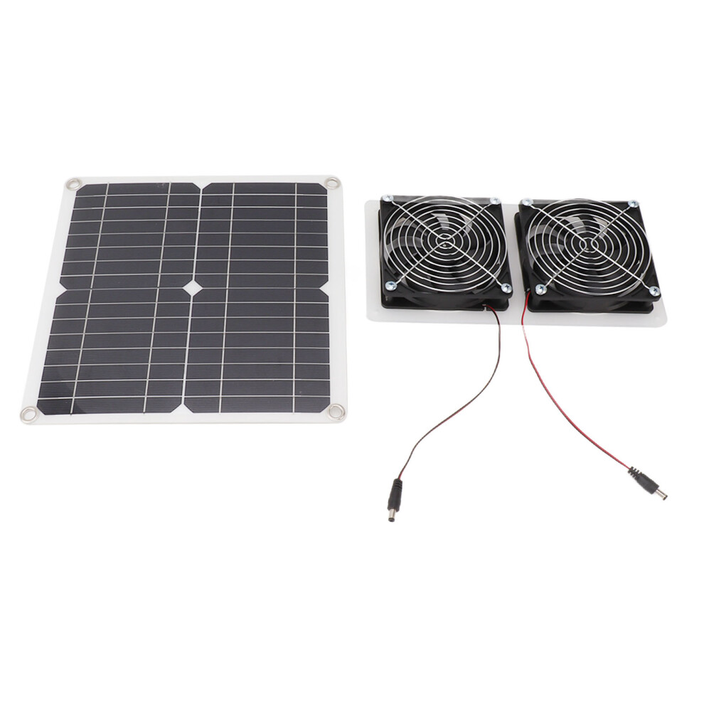 Solar Panel Fan Kit 15W Double Weatherproof Fan With 130Cm Extension Cable For Outdoor Small Chicken Coop Greenhouse 9471324895206