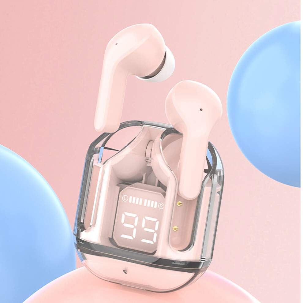 Wireless Bluetooth Earbuds Bt 5.3 Stereo Hifi Sound Hd Calls Usb Rechargeable Bluetooth Headphones For Cell Phone Tablet Plastic Pink 7891324898366