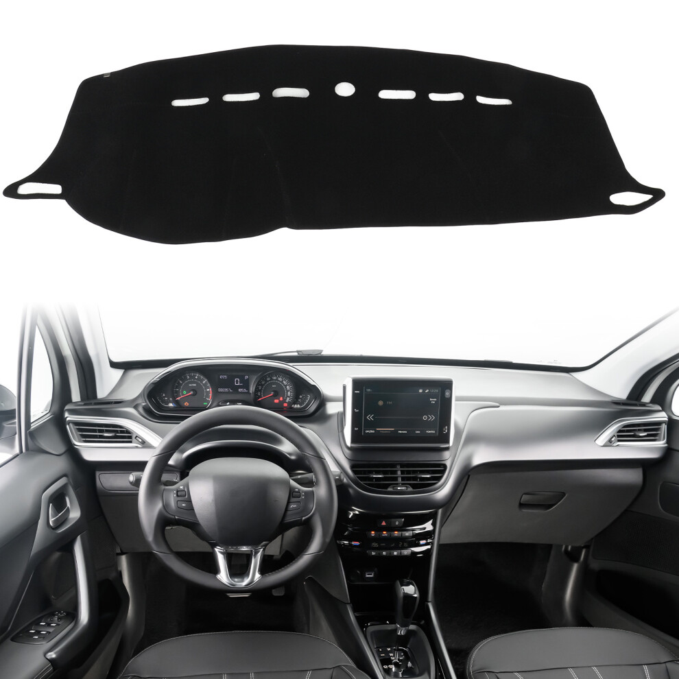 Car Dashboard Avoid Pad Replacement For Peugeot 208 2008 2013 To 2018 Lhd Models Light/Black 4381324898624