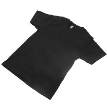 Crew Neck Short Sleeves T Shirt Stylish Black Cotton Round Neck Short Sleeve Embroidered for Class Uniform Black S