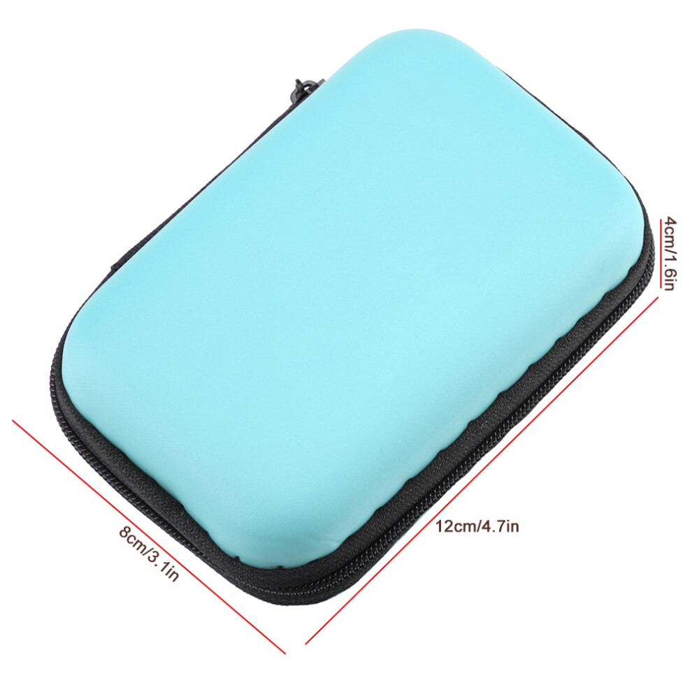Portable Small Earphone Storage Case Carry Pouch Bag Box (Blue) Blue 3771324903472