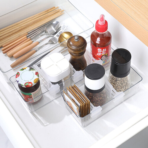 4Pcs Retractable Refrigerator Divider Clip Extendable Fridge Separator Organizer S 2