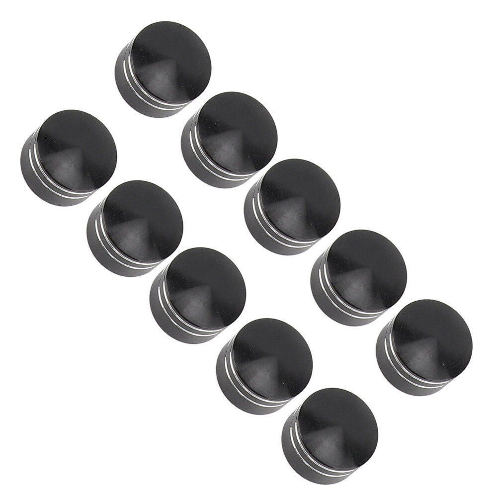 10Pcs Motorcycle Head Bolt Cover Cnc Aluminum Black Round Grooved Engine Screw Topper Covers Caps For Motorbike Body Frame Shell Small 7.5M 8471324908235