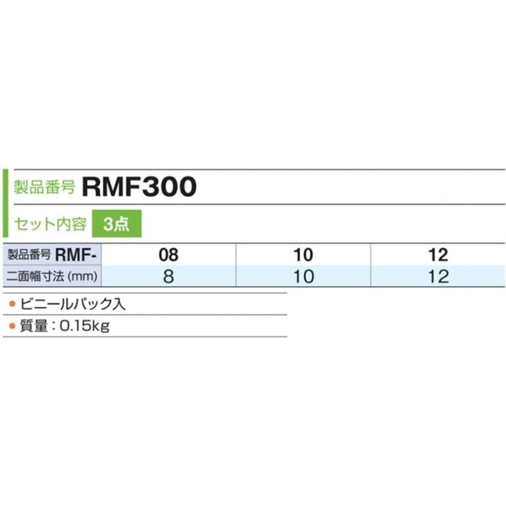 Tone Oscillating Ratchet Box Wrench Set Rmf300 3 Items Contents