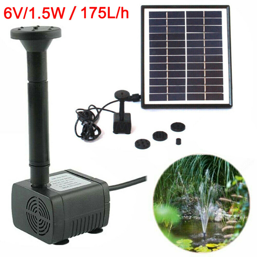 Solar Powered Water Pump Kit 175L/H Flow Rate Water Fountain Pump for Bird Bath Garden Backyard Pool Fish Tank