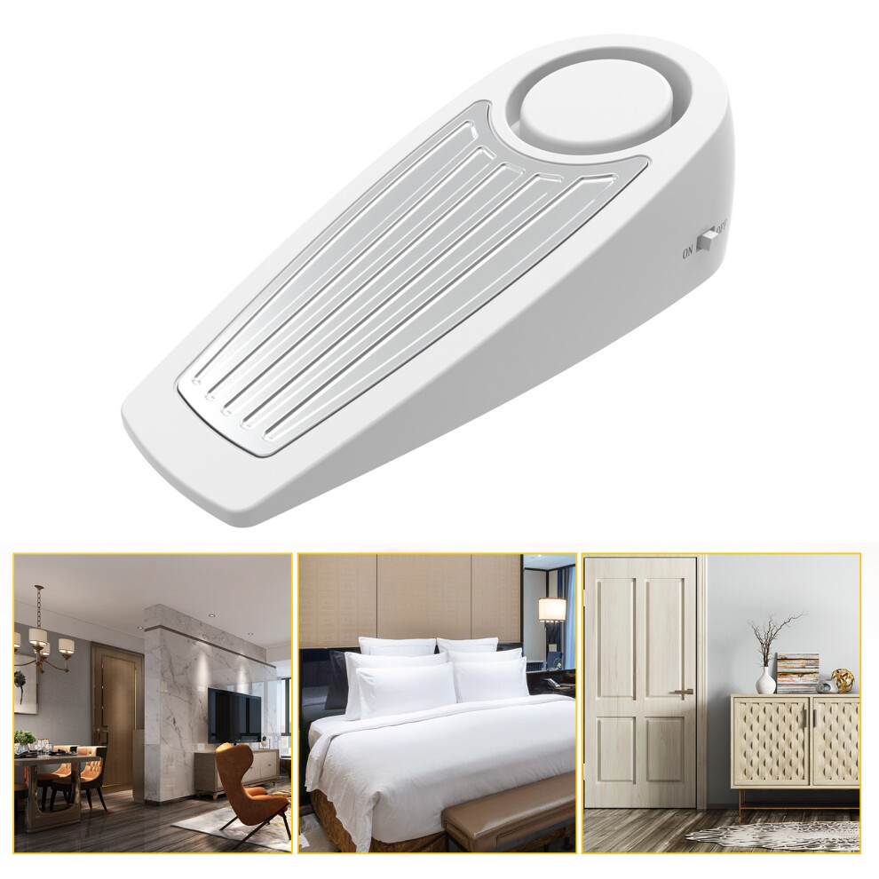 Door Stop Alarm Sensitive Vibration Sensing Portable Security Door Stopper Alarm For Home Shop Office White 5031324910008