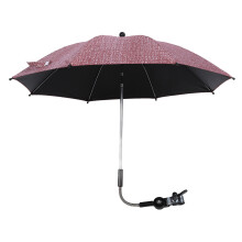 Kinderwagen Regenschirm mit 360 Klemme, UV- und wasserdichter Sonnenschutz, 75cm, Rot
